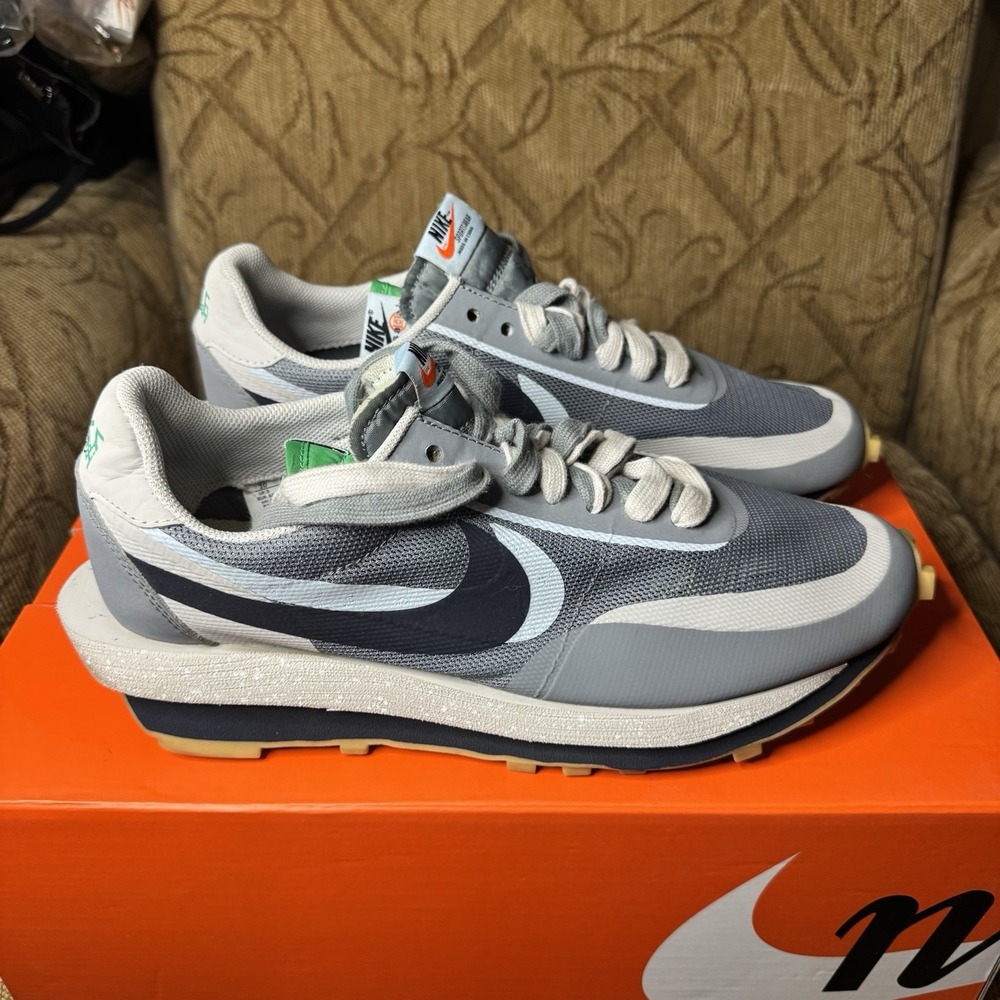 Nike LD Waffle Sacai Clot Kiss Of Death 2 Cool Grey Men's Size 10 DH3114-001 EUC - Picture 4 of 9